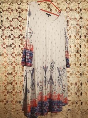 Women’s Cream Boho Border Print Dress
